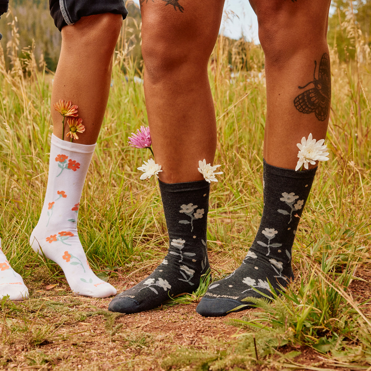 Women's Everyday Garden Gala Crew Socks Charcoal - ver - 3