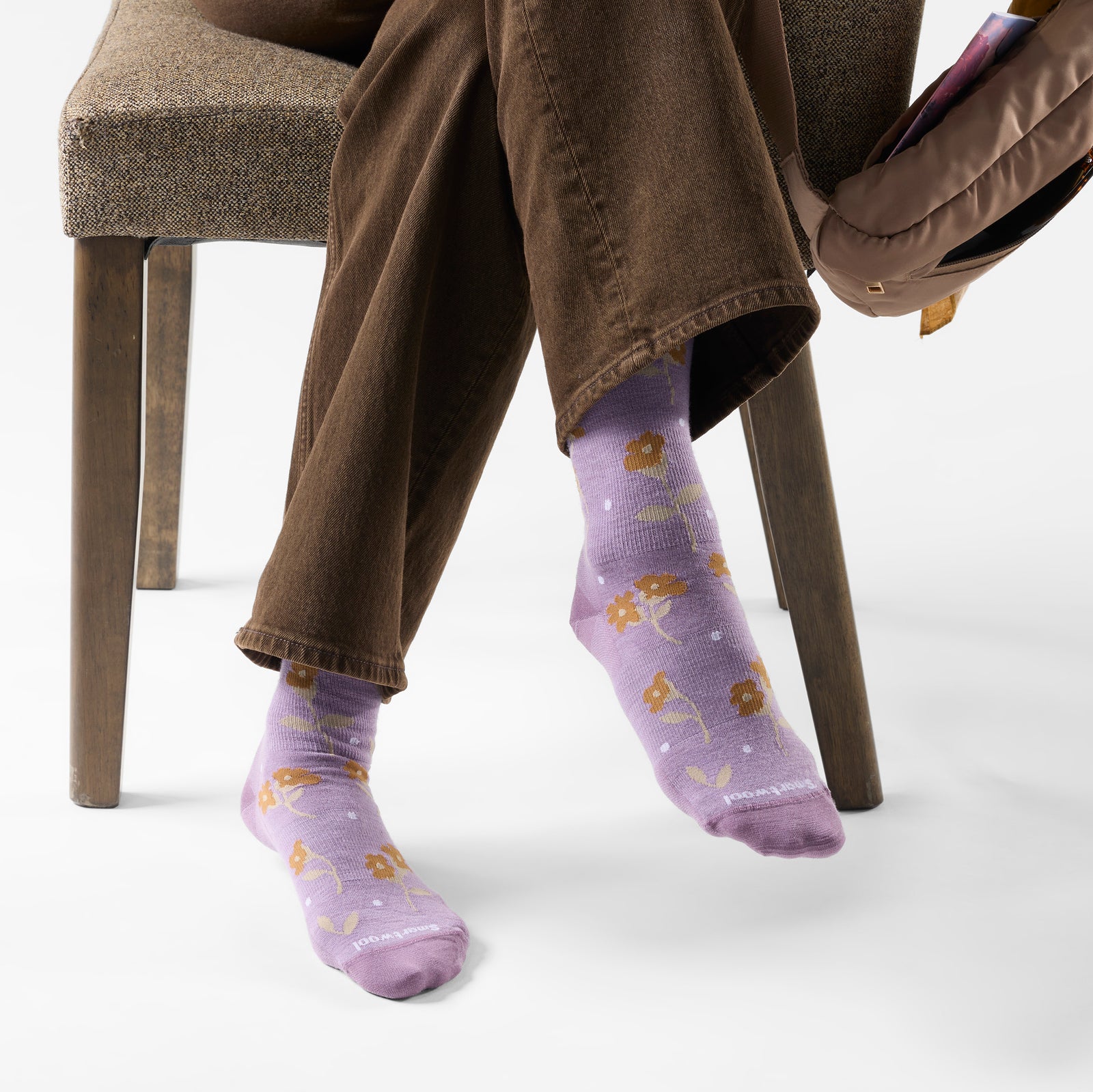 Women's Everyday Garden Gala Crew Socks Purple Dawn - ver - 2