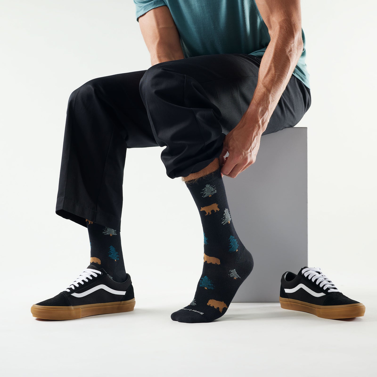 Everyday Through the Trees Crew Socks Laguna Blue - ver - 2