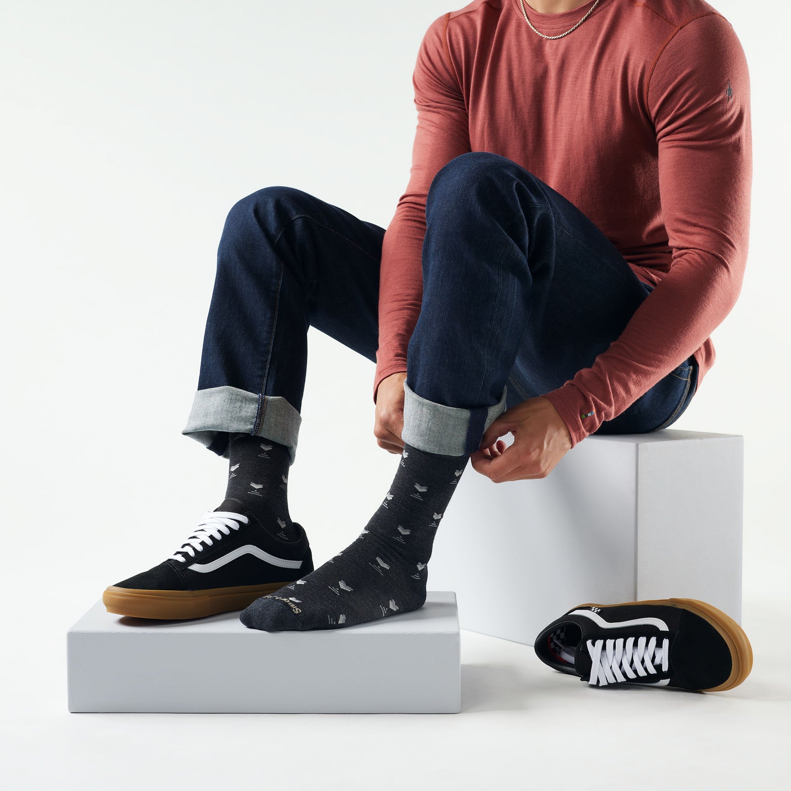 Everyday Stout Street Crew Socks Deep Navy - ver - 2