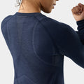 Women's Intraknit™ All-Season Merino Base Layer Crew Deep Navy - ver - 3