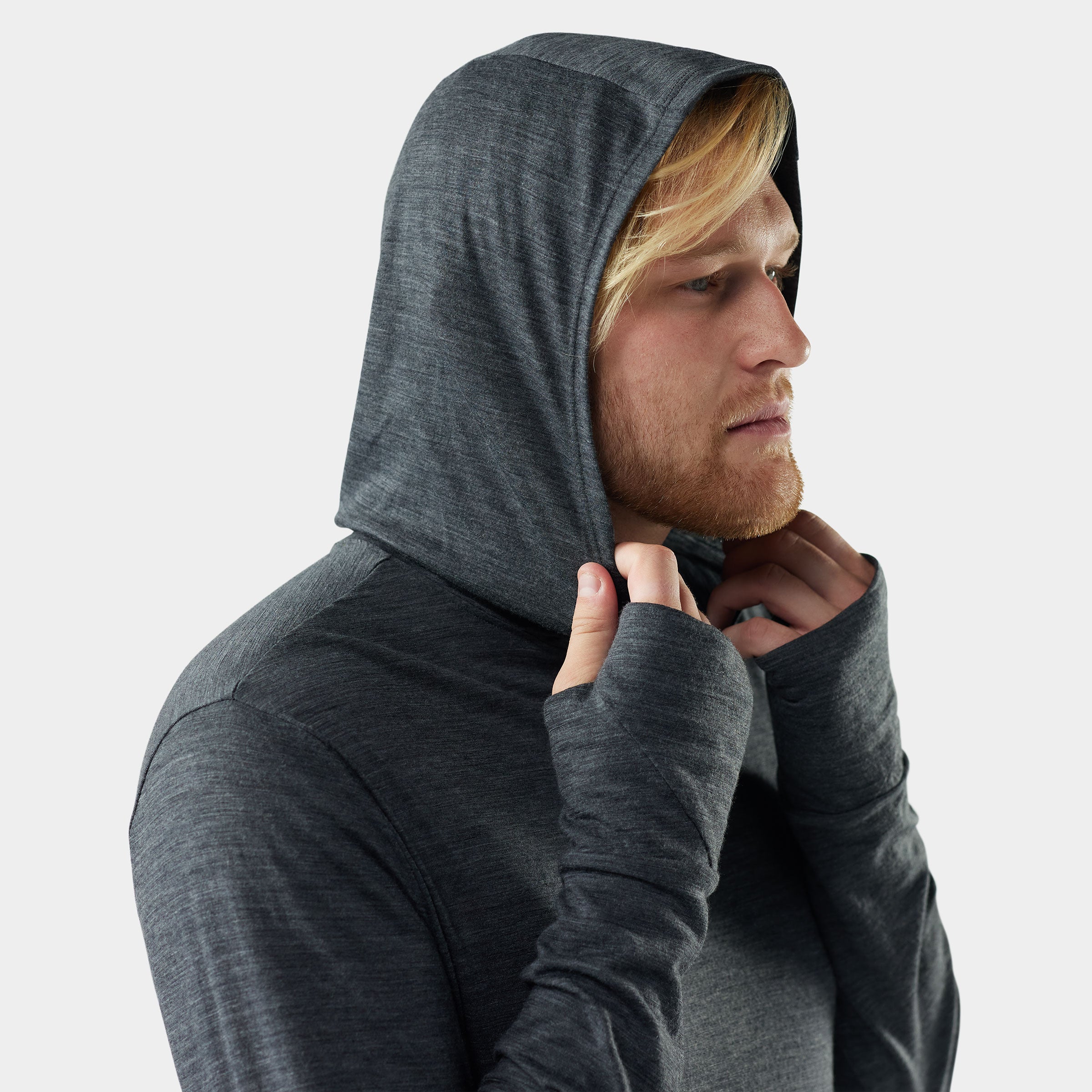 Men's Merino Sun Hoodie - Iron Heather