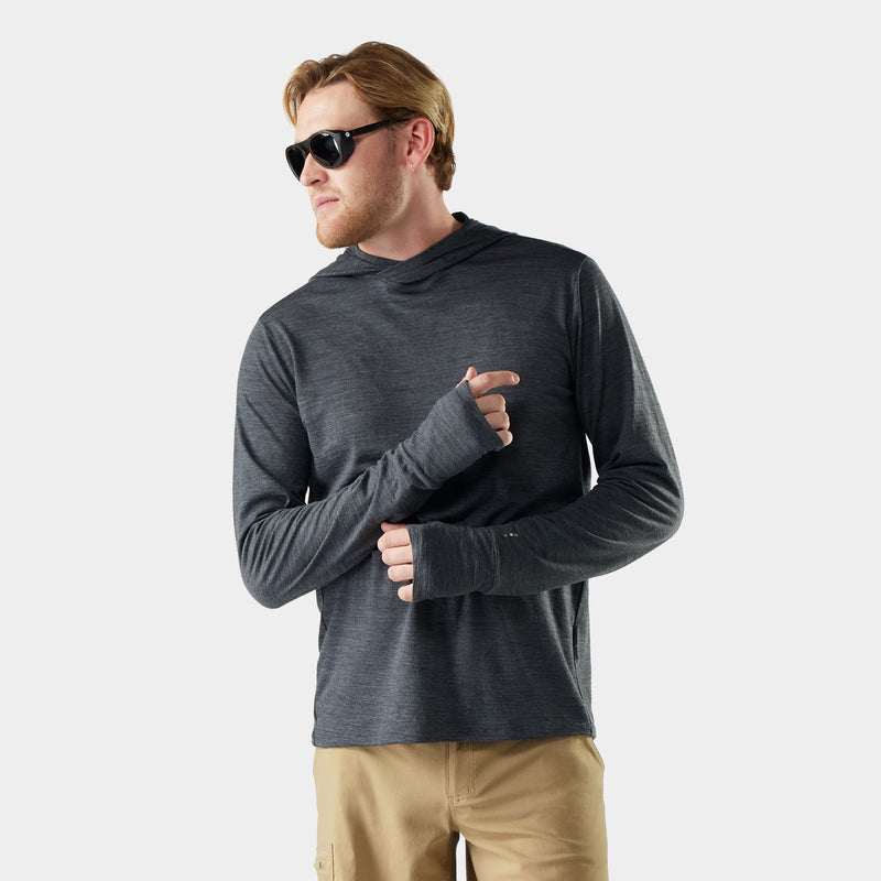 Men's Merino Sun Hoodie - Iron Heather / L