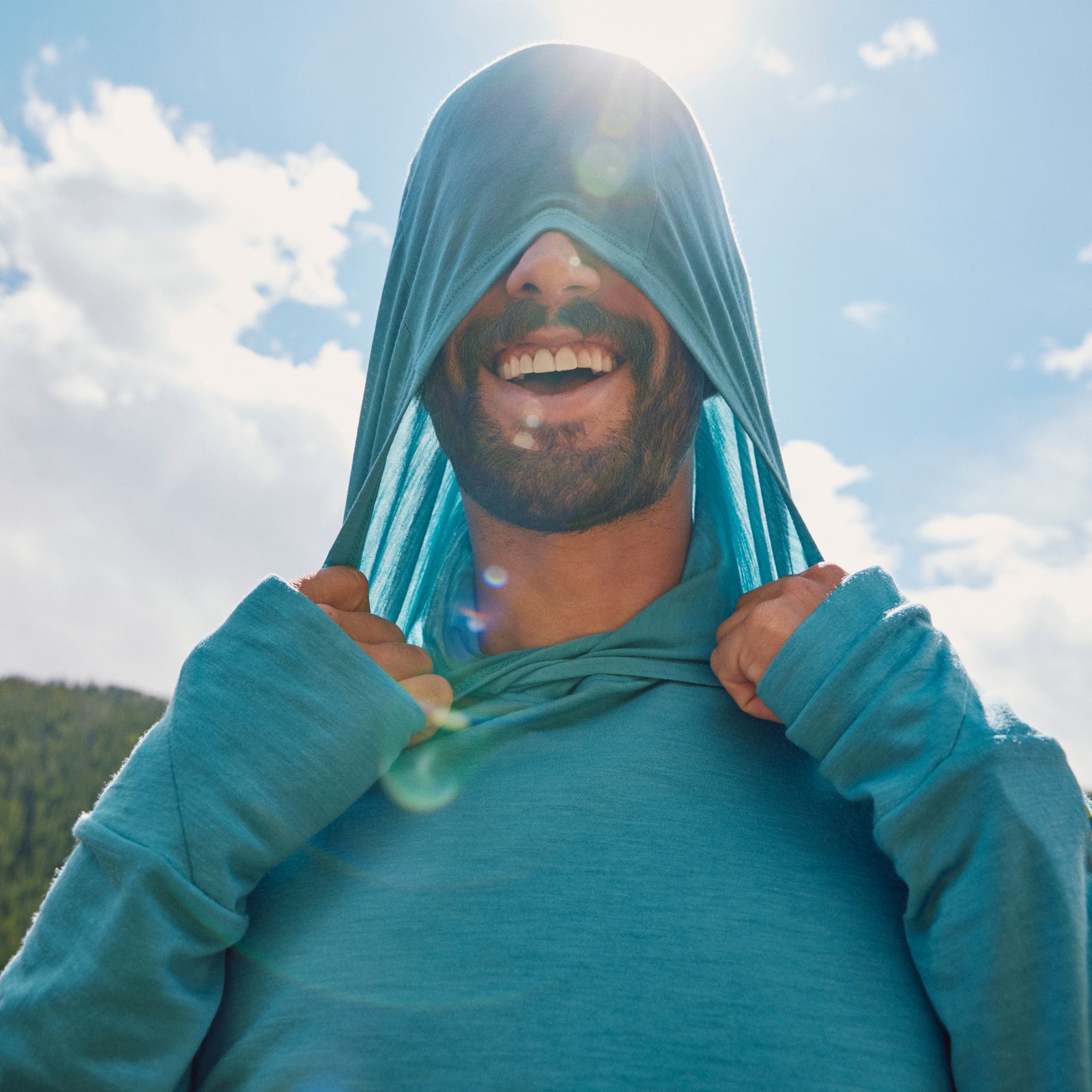 Haut à capuchon solaire en mérinos pour hommes  - voir - 6