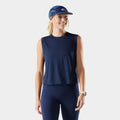 Women's Active Ultralite Crop Tank Deep Navy - ver - 1