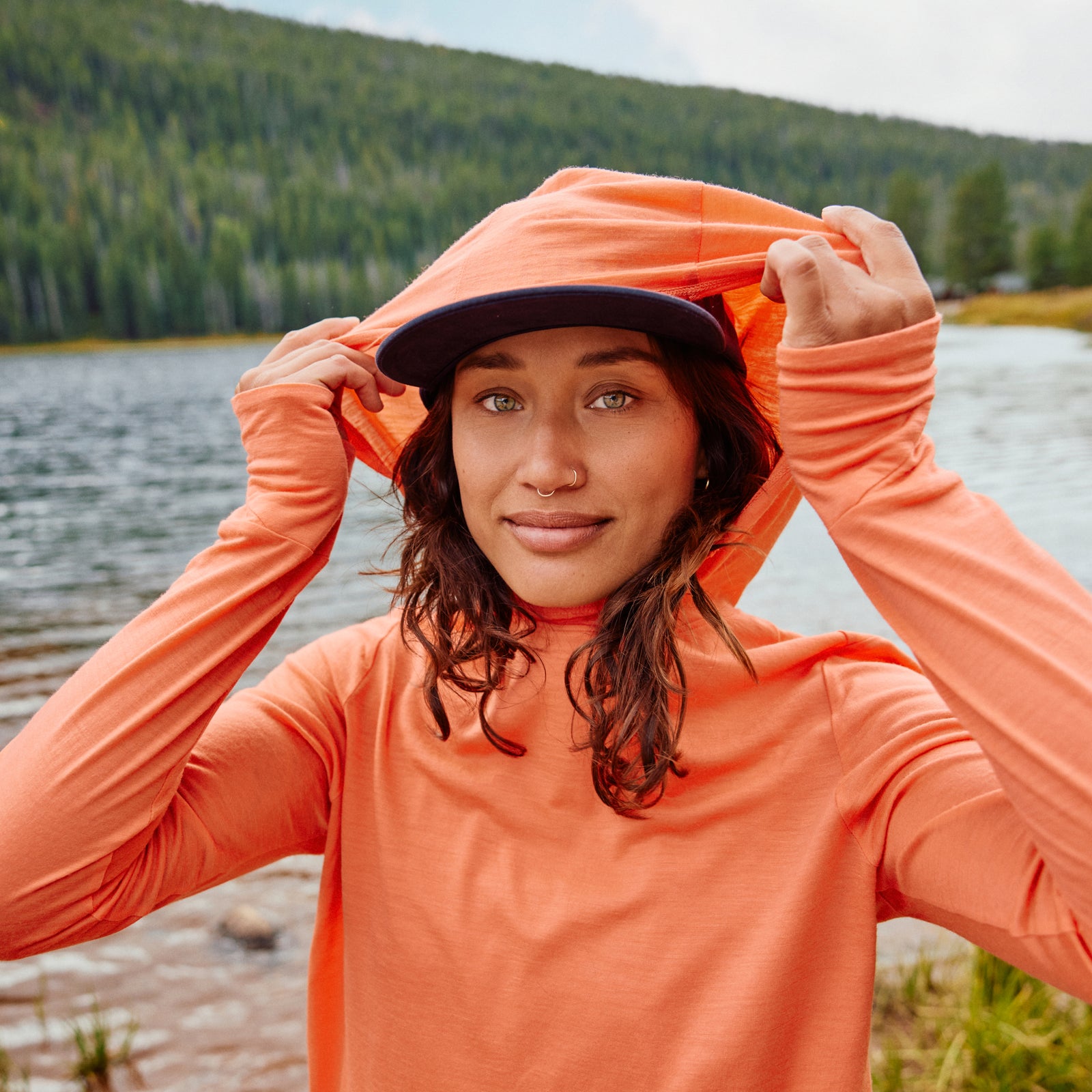 Women's Merino Sun Hoodie Dusty Teal - ver - 6