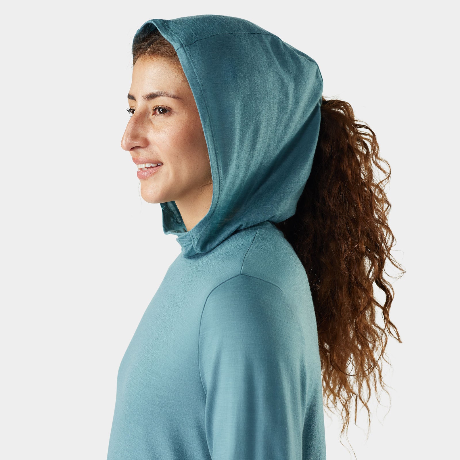 Women's Merino Sun Hoodie Dusty Teal - ver - 4
