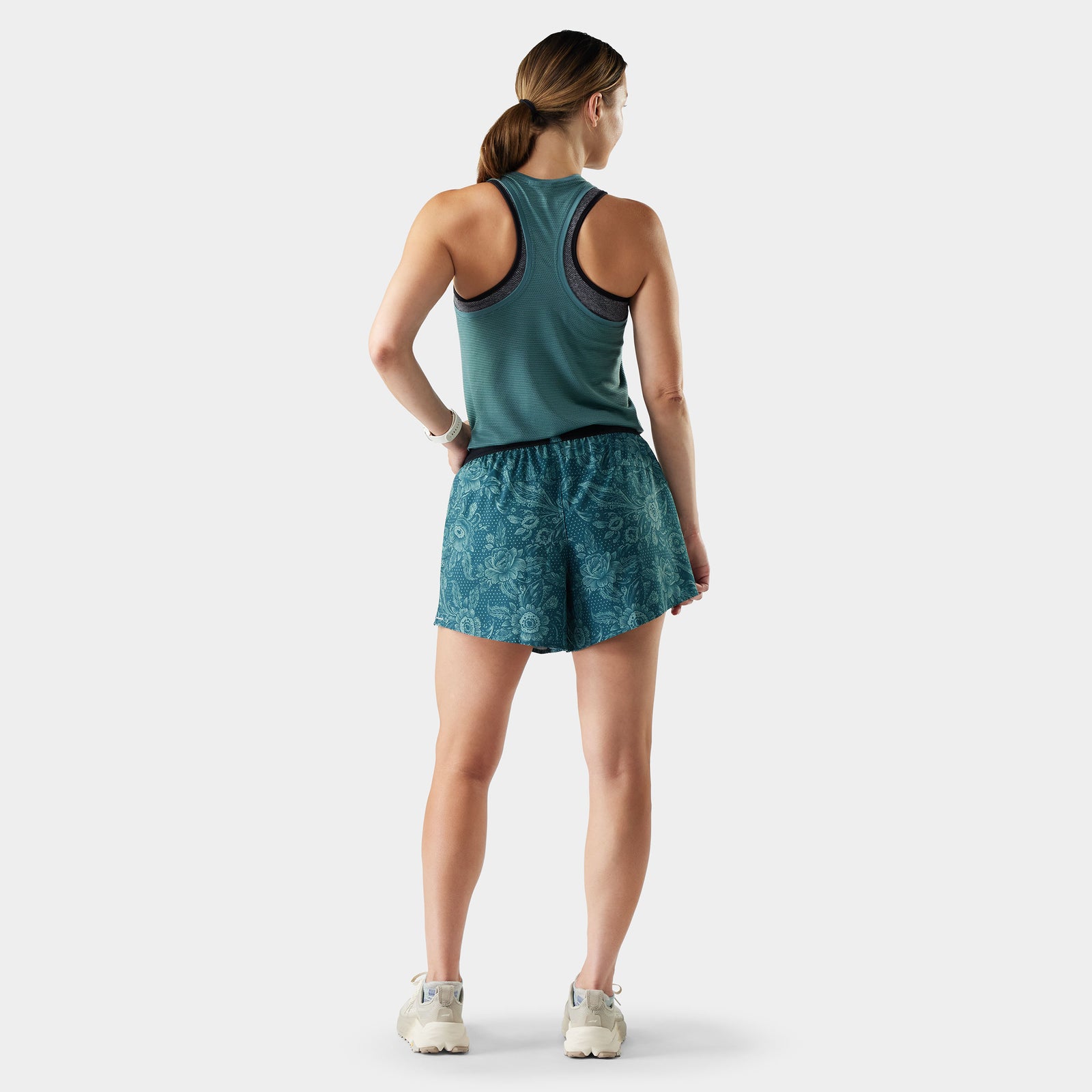 Women's Active Lined 4" Short Twilight Rustic Floral - ver - 2