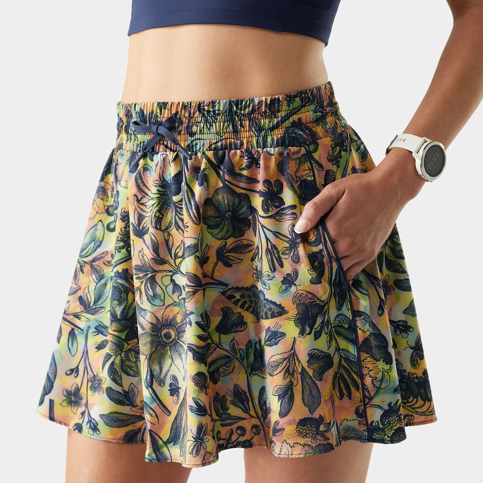Women's Active Lined Skirt Multi Floral Party - ver - 3