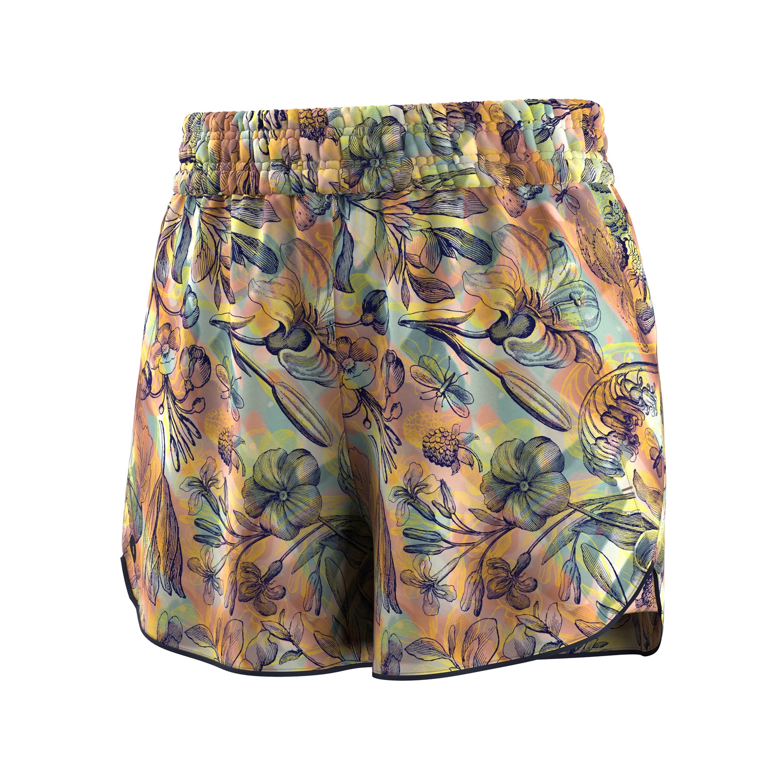 Women's Active Lined 3" Short Multi Floral Party - ver - 4