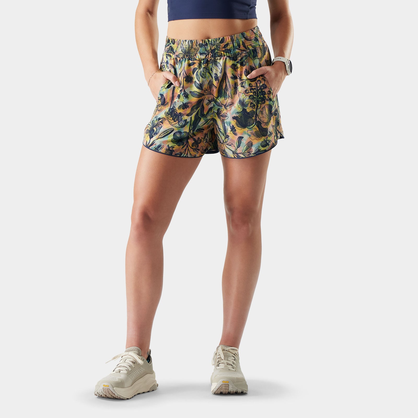 Women's Active Lined 3" Short Multi Floral Party - ver - 1