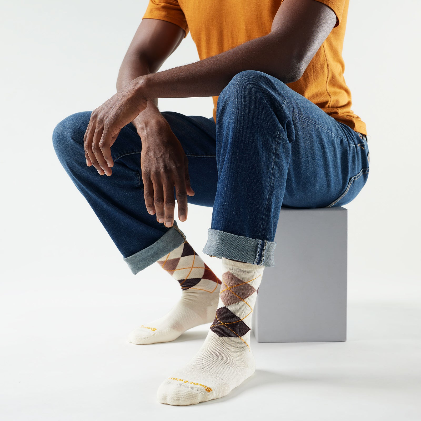 Everyday Diamond Jim Argyle Crew Socks Natural - ver - 2