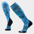 Ski Storm Peak Print Over the Calf Socks Nightfall Blue - ver - 1