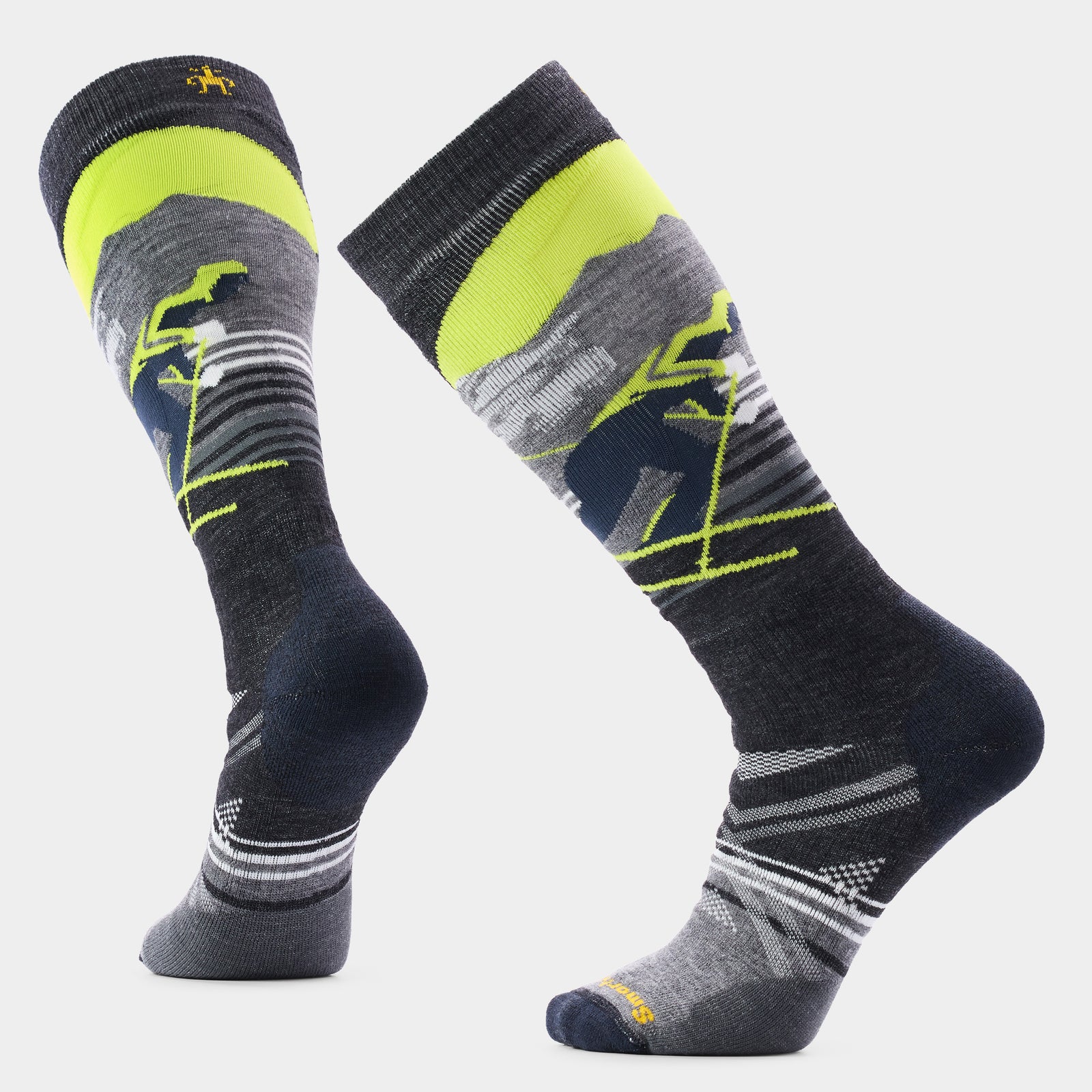 Ski Chute the Moon Over the Calf Socks Charcoal - ver - 1
