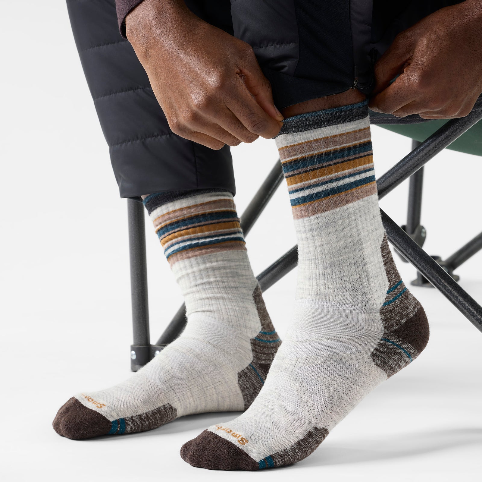Hike Striped Crew Socks Ash - ver - 5
