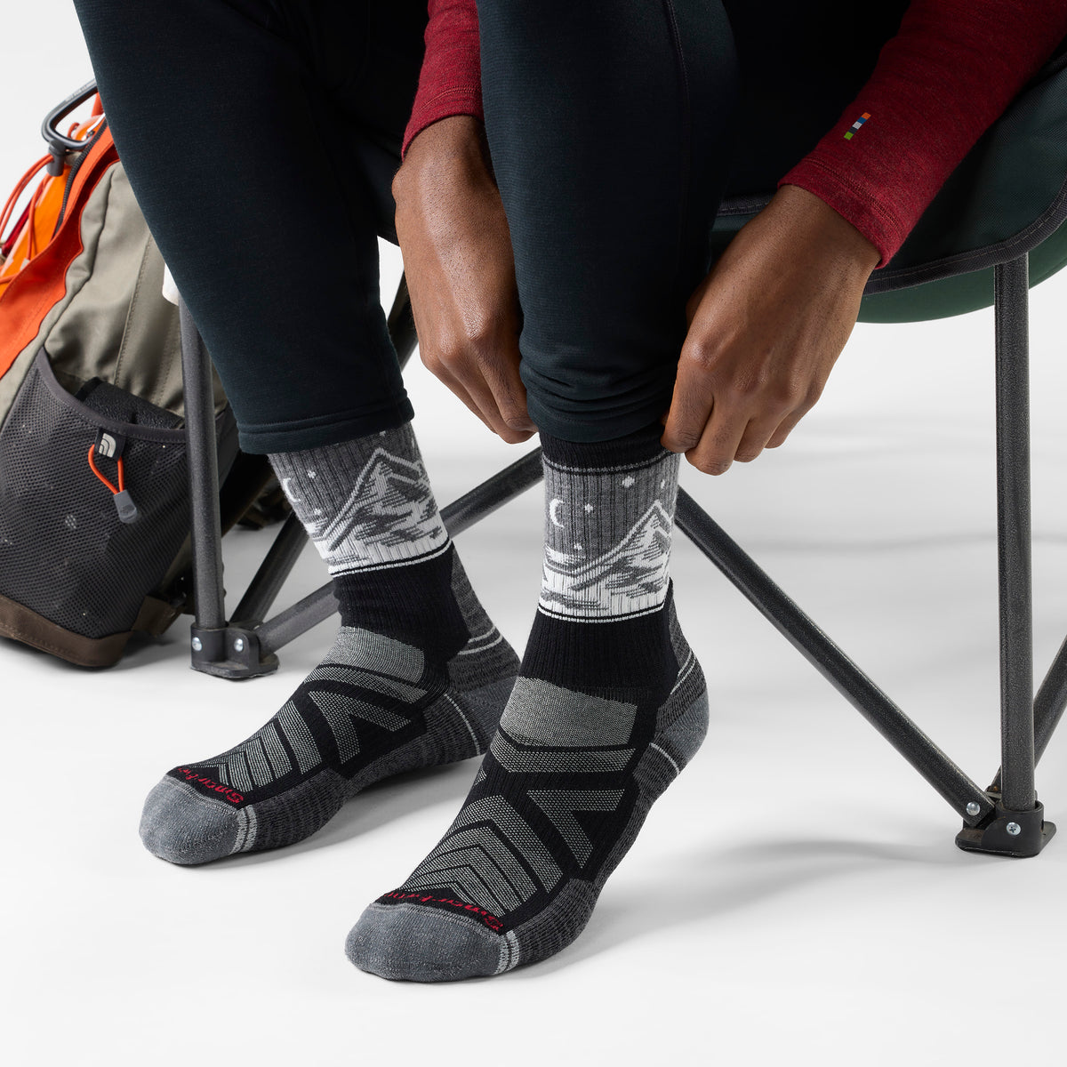 Hike Valley View Crew Socks Taupe-Natural Marl - 2