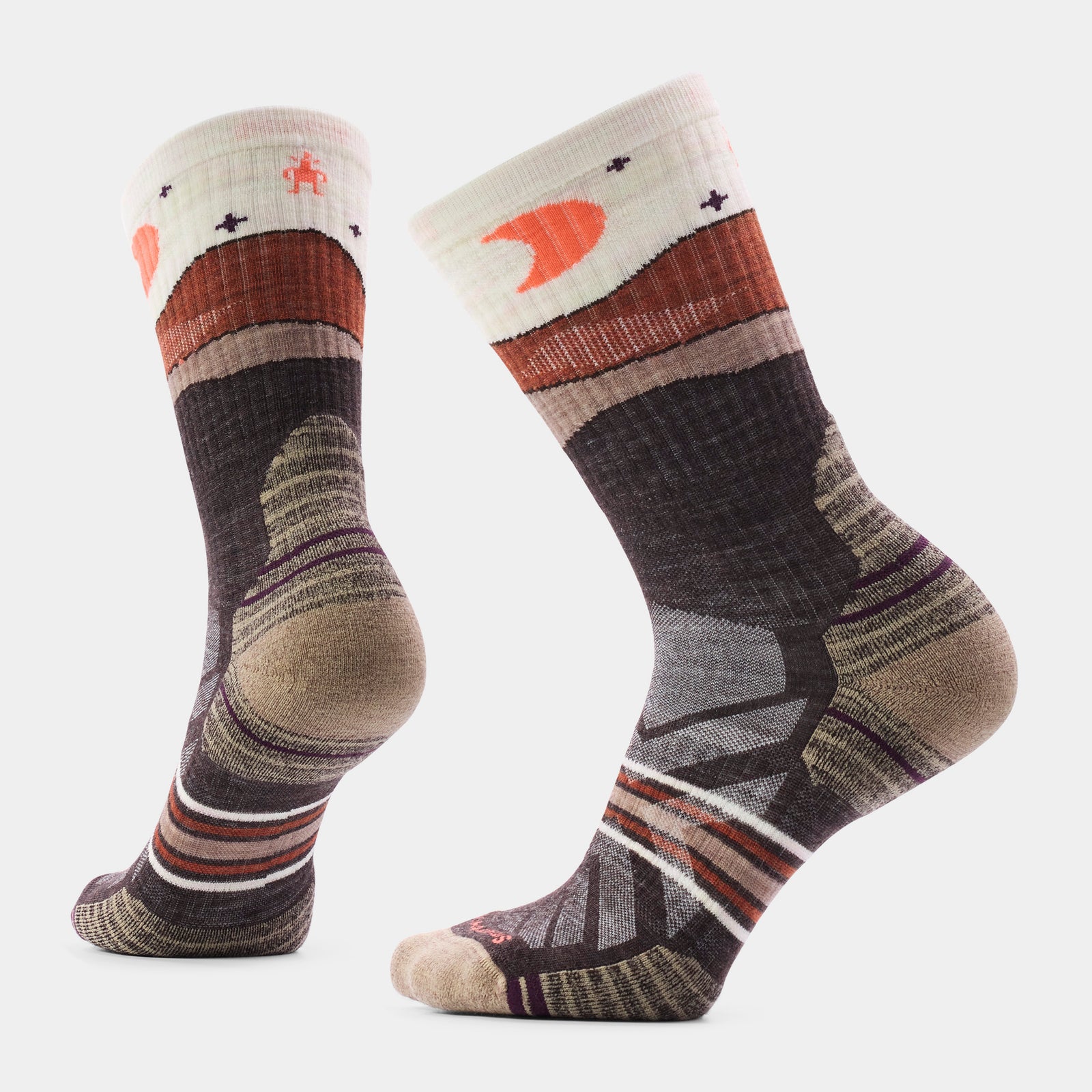 Women's Hike Lunar Trek Crew Socks Purple Eclipse - ver - 4