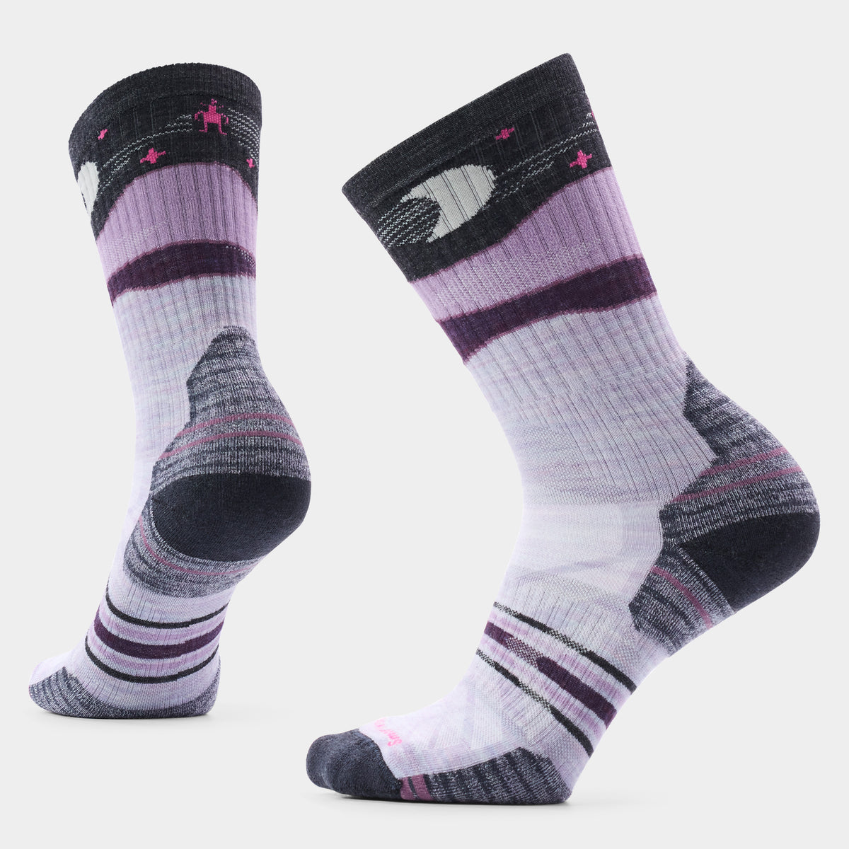 Women's Hike Lunar Trek Crew Socks Purple Eclipse - 