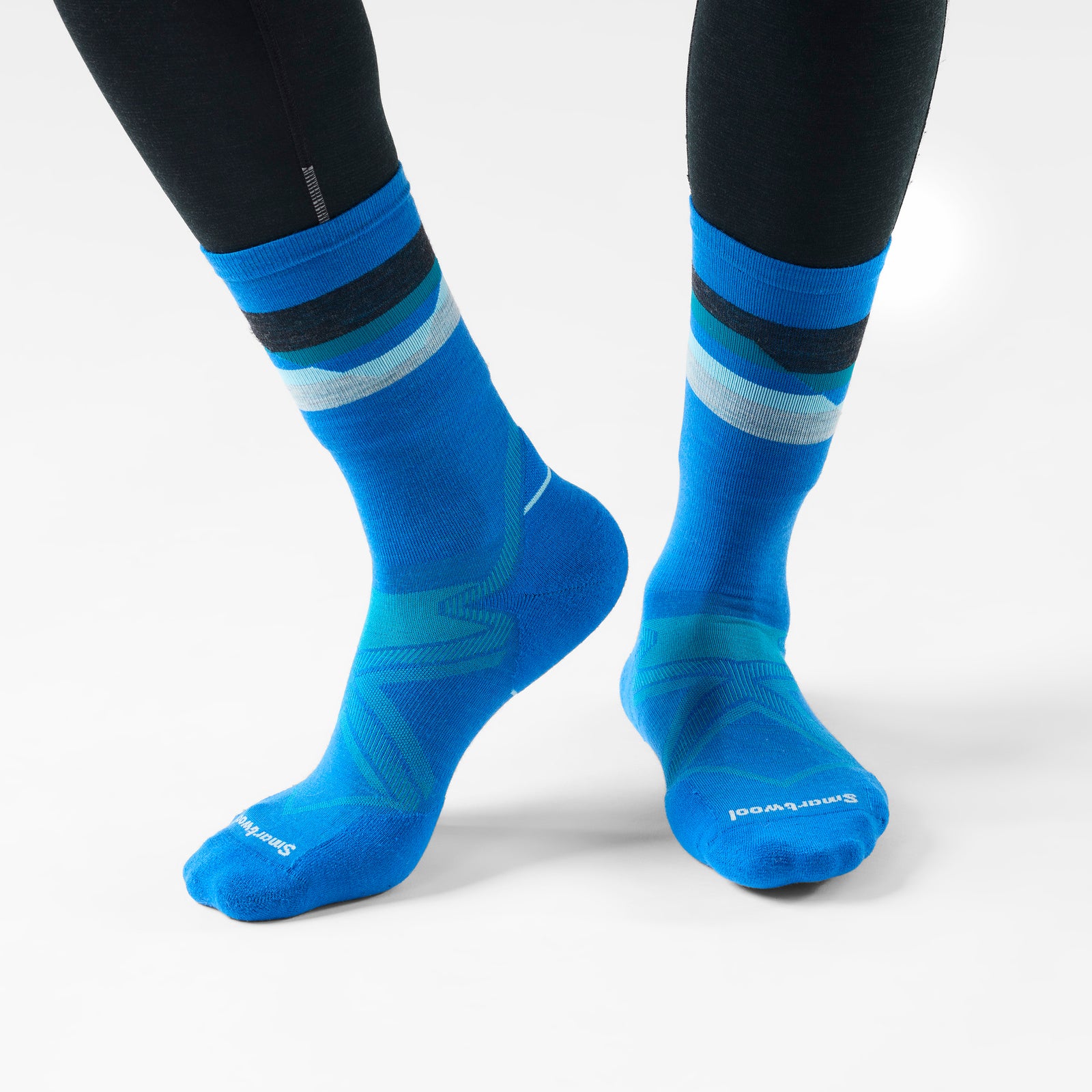 Run Cold Weather Horizons Crew Socks White - ver - 2