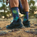 Trail Run Treeline Print Crew Socks Deep Navy - ver - 3