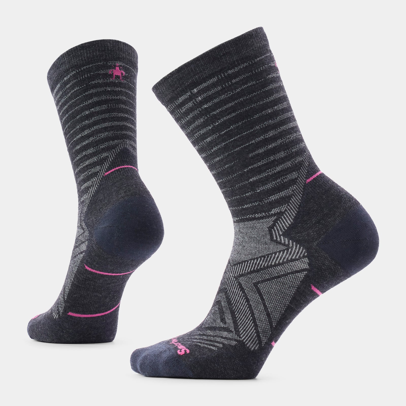 Women's Run Pattern Crew Socks Dusty Teal - ver - 1