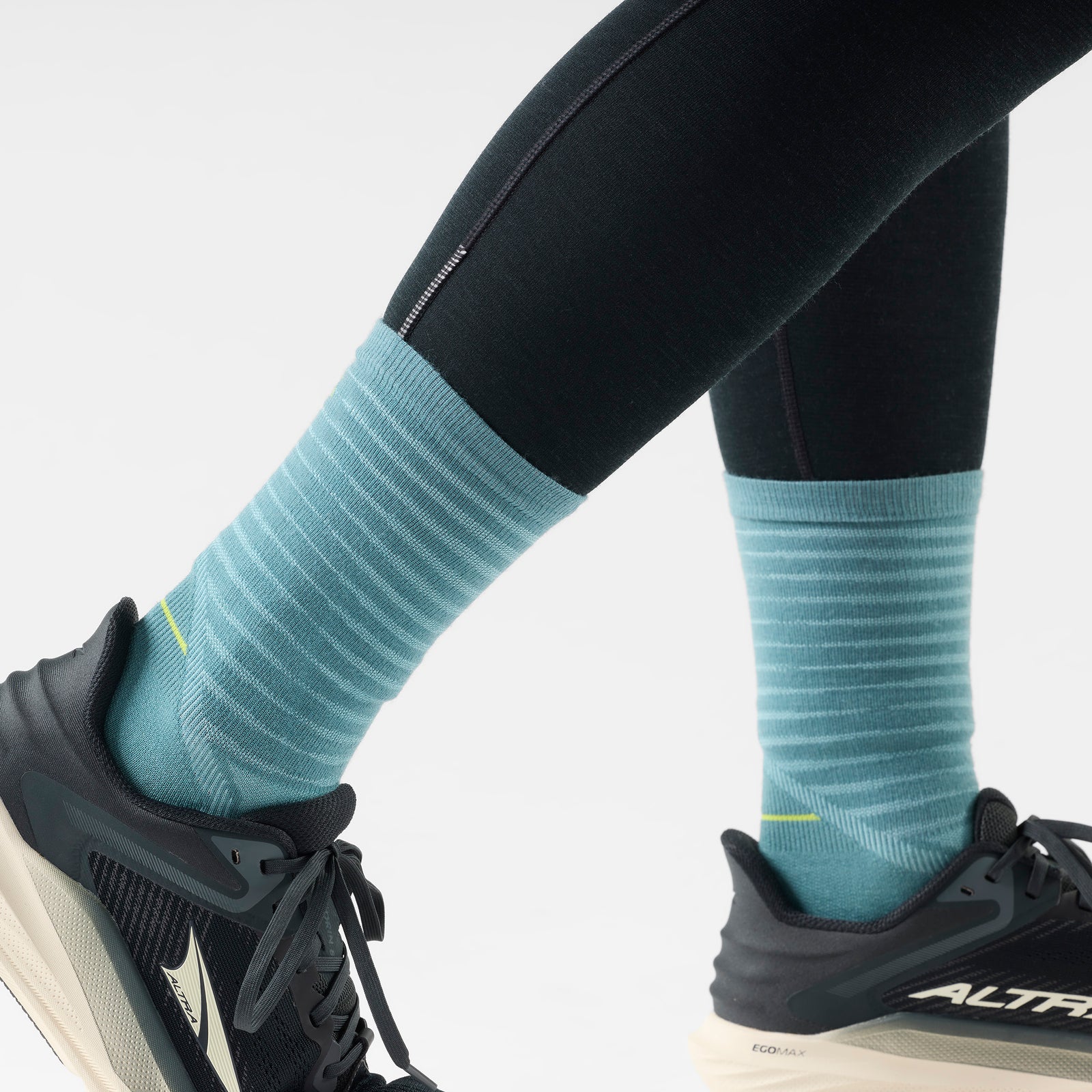Women's Run Pattern Crew Socks Dusty Teal - ver - 2