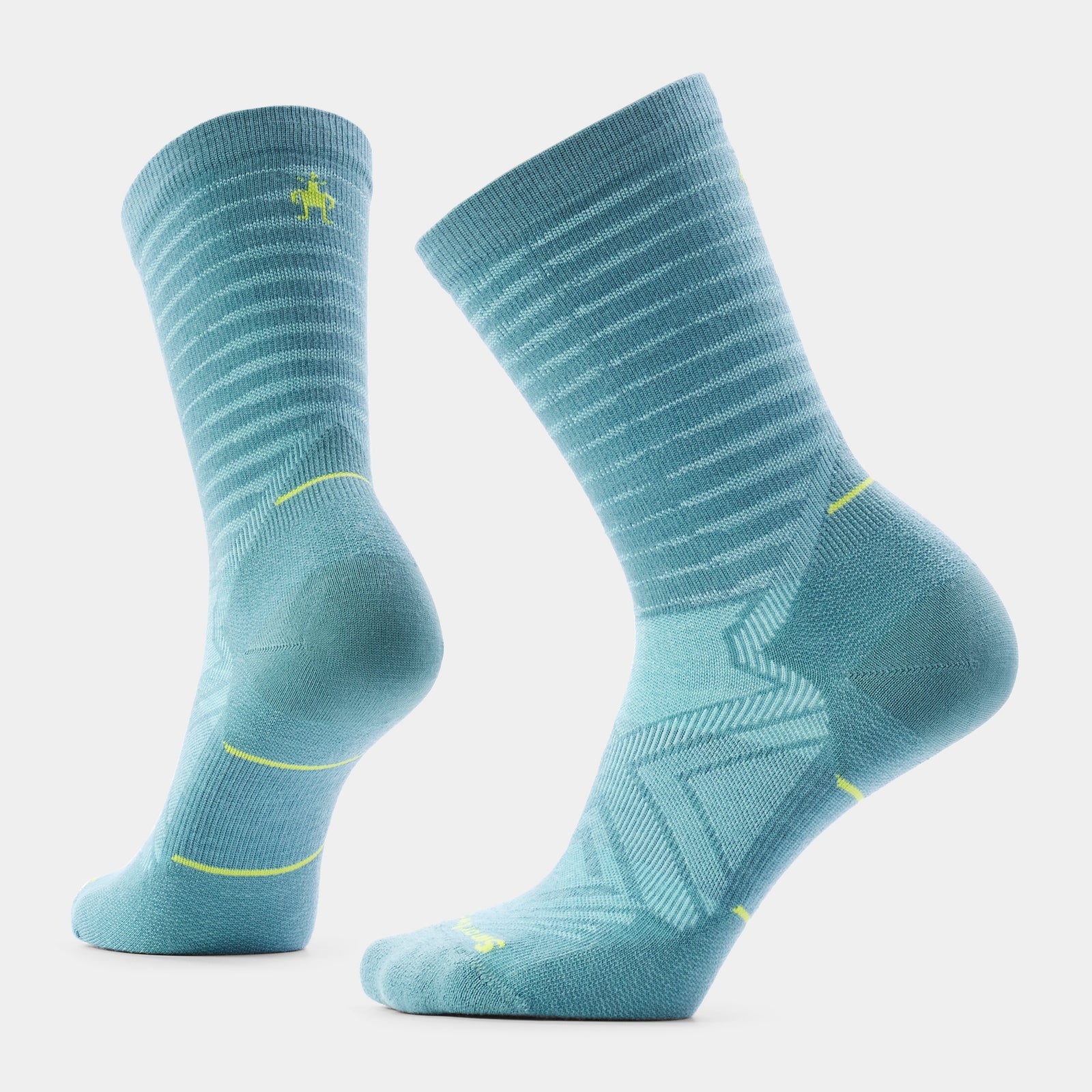 Women's Run Pattern Crew Socks Dusty Teal - ver - 1