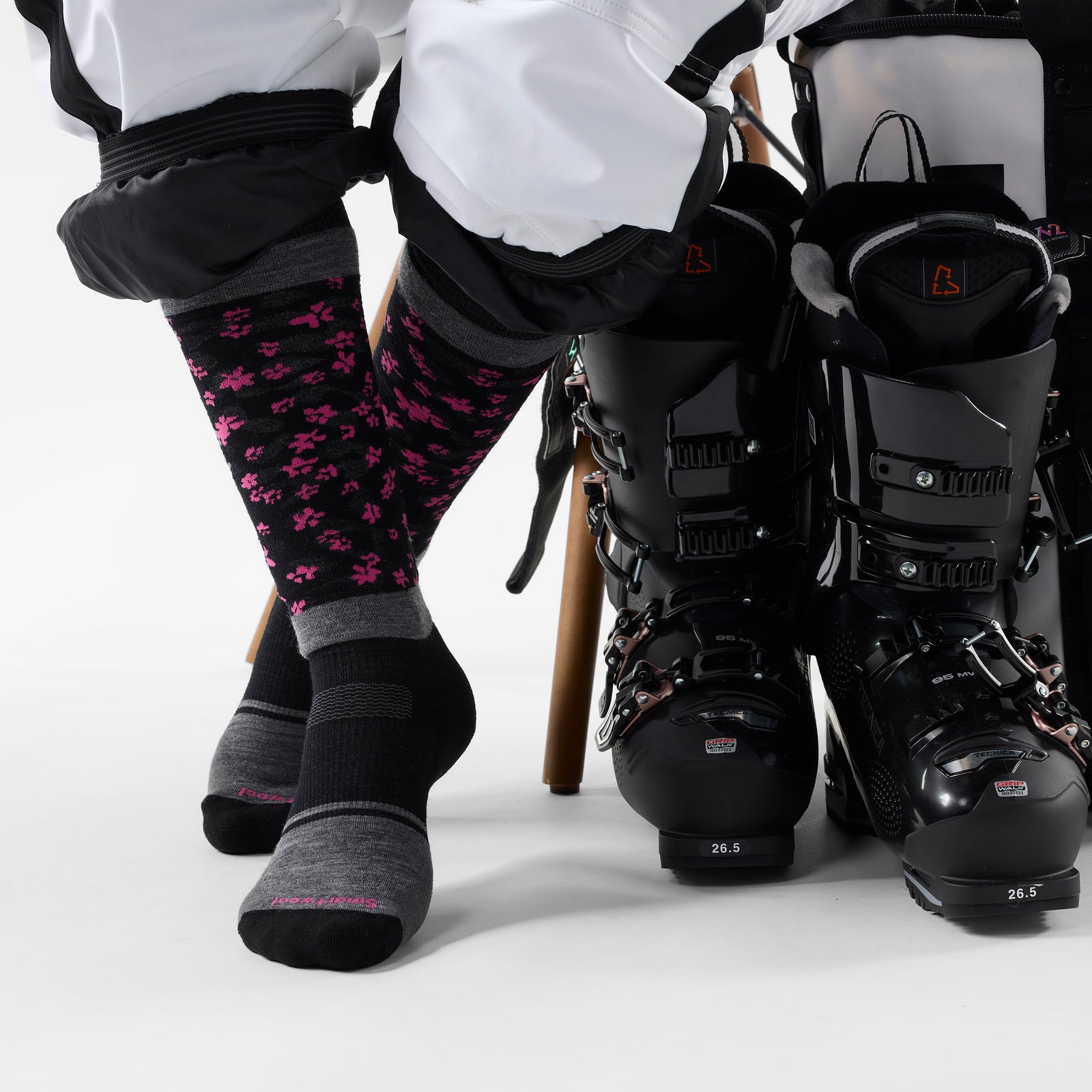 Chaussette de planche à neige sous-genou Wild Blossom pour femmes  - voir - 2