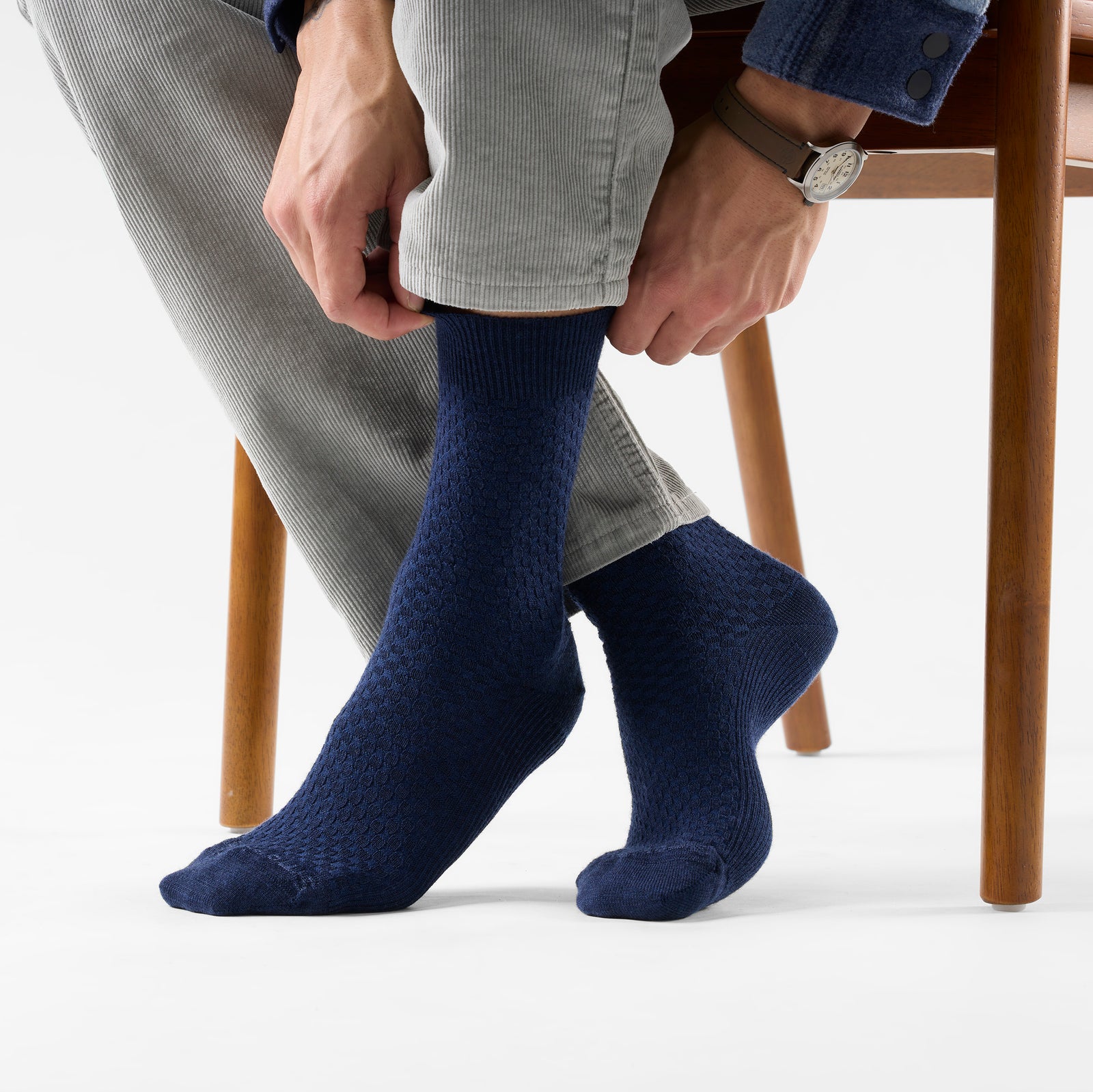 Everyday Basketweave Crew Socks Ash - voir - 5