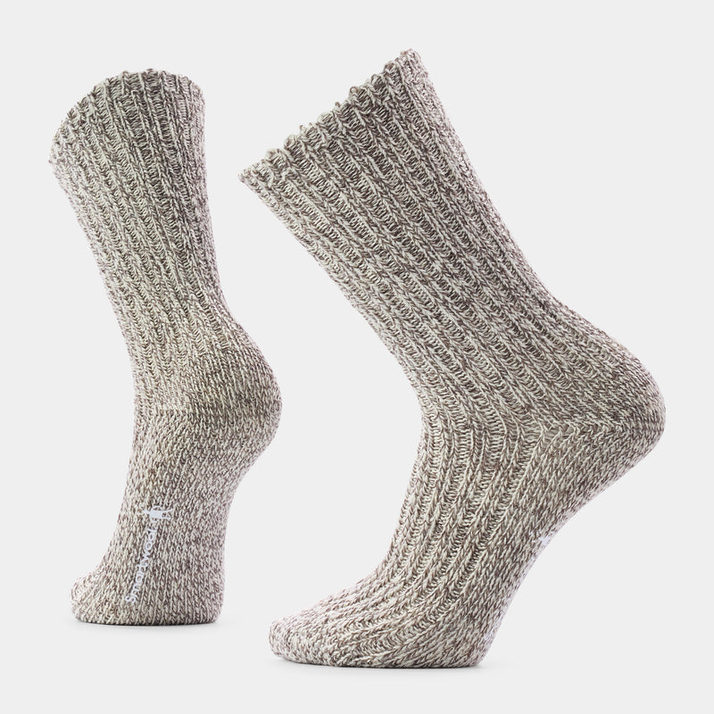 Everyday Cozy Heritage Rib Crew Socks - Fossil / L