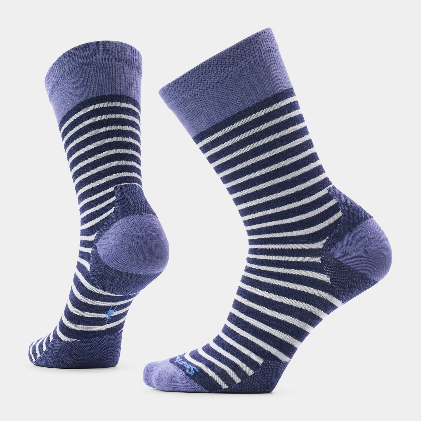 Women's Everyday Pin Stripe Crew Socks Purple Dawn - ver - 7