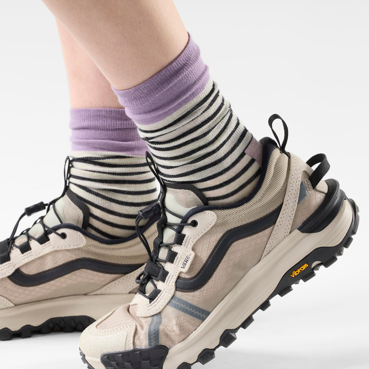 Women's Everyday Pin Stripe Crew Socks Purple Dawn - 2