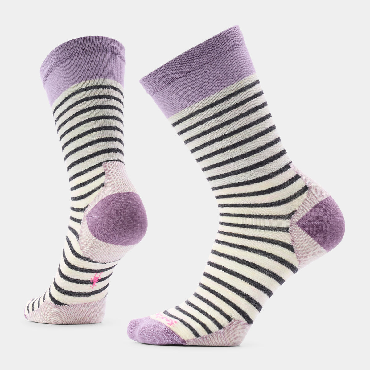 Women's Everyday Pin Stripe Crew Socks Purple Dawn - 1