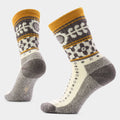 Women's Everyday Cozy Retro Sunflower Crew Socks Natural - ver - 1