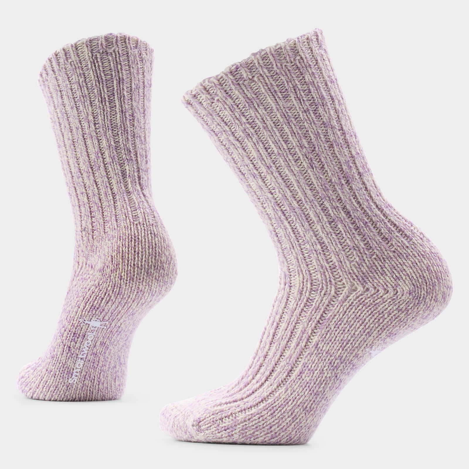 Women's Everyday Cozy Heritage Rib Crew Socks Purple Dawn - ver - 1