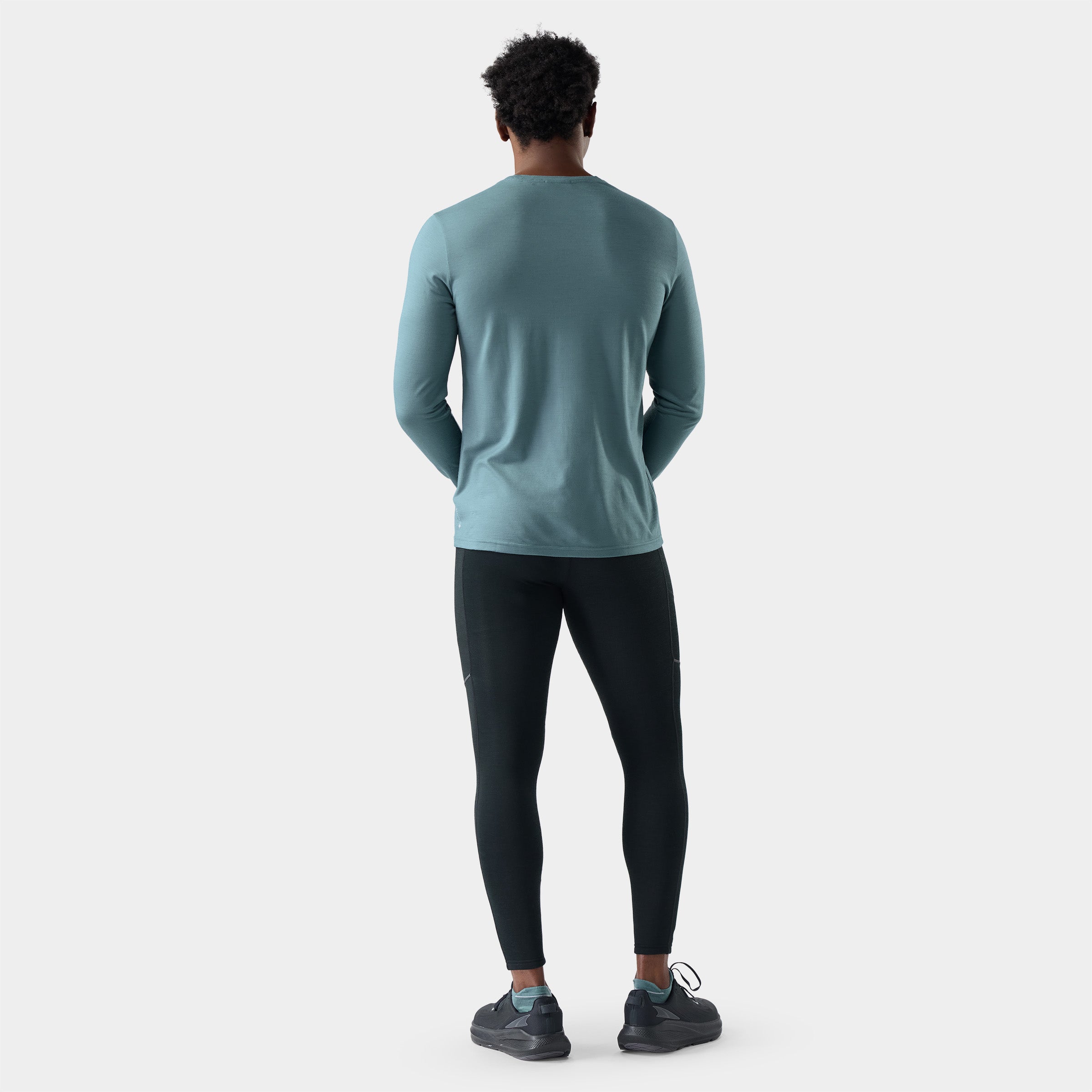 Men's Wander Valley Active Long Sleeve Graphic Tee Dusty Teal