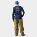 Men's Bearly Plaid Active Long Sleeve Graphic Tee Deep Navy - ver - 2