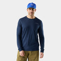 Men's Bearly Plaid Active Long Sleeve Graphic Tee Deep Navy - ver - 1