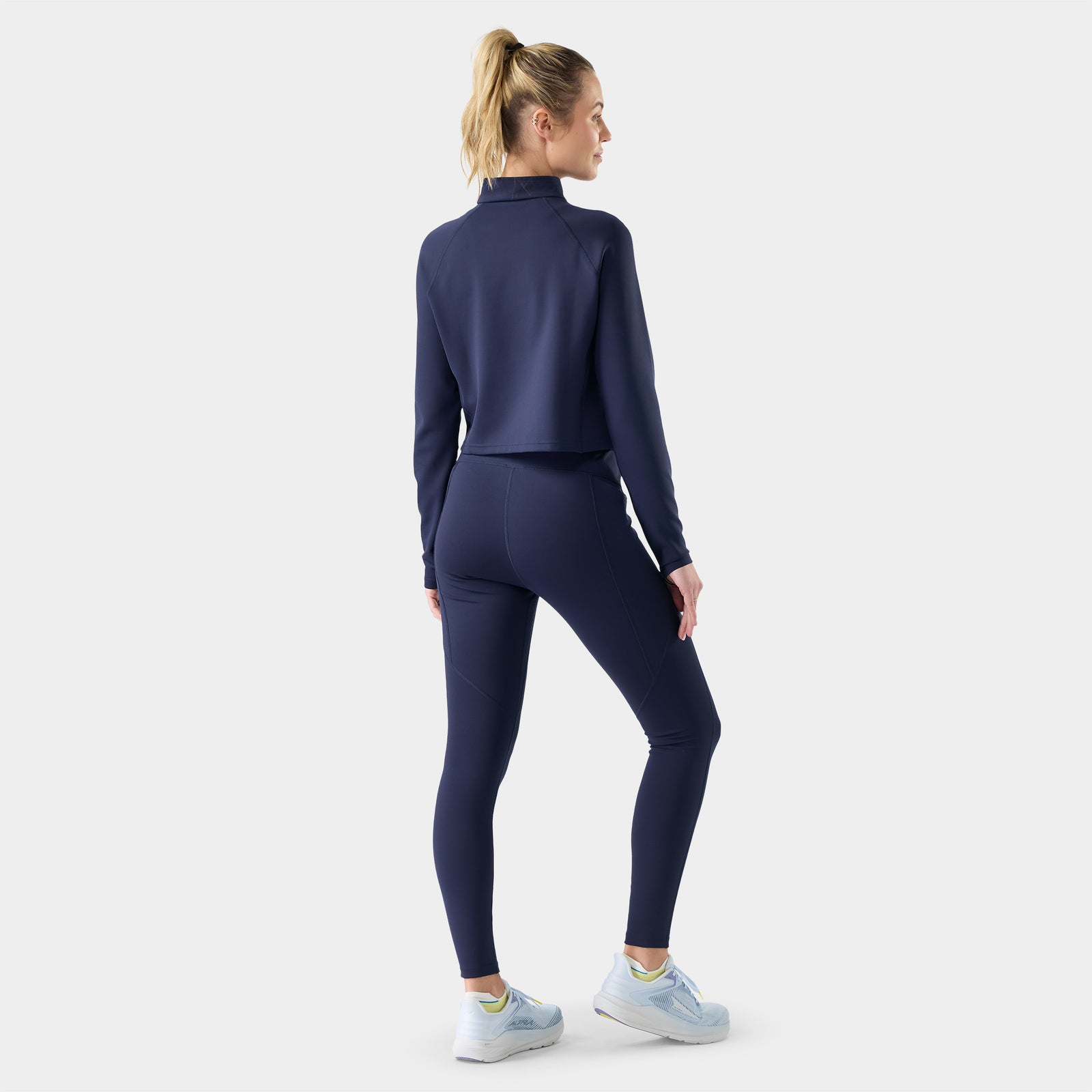 Women's Active Merino Movement Mock Neck Deep Navy - ver - 2