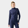 Women's Active Merino Movement Mock Neck Deep Navy - ver - 1