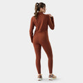 Women's Active Merino Movement Mock Neck Burnt Sienna - ver - 2