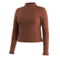 Women's Active Merino Movement Mock Neck Burnt Sienna - ver - 4