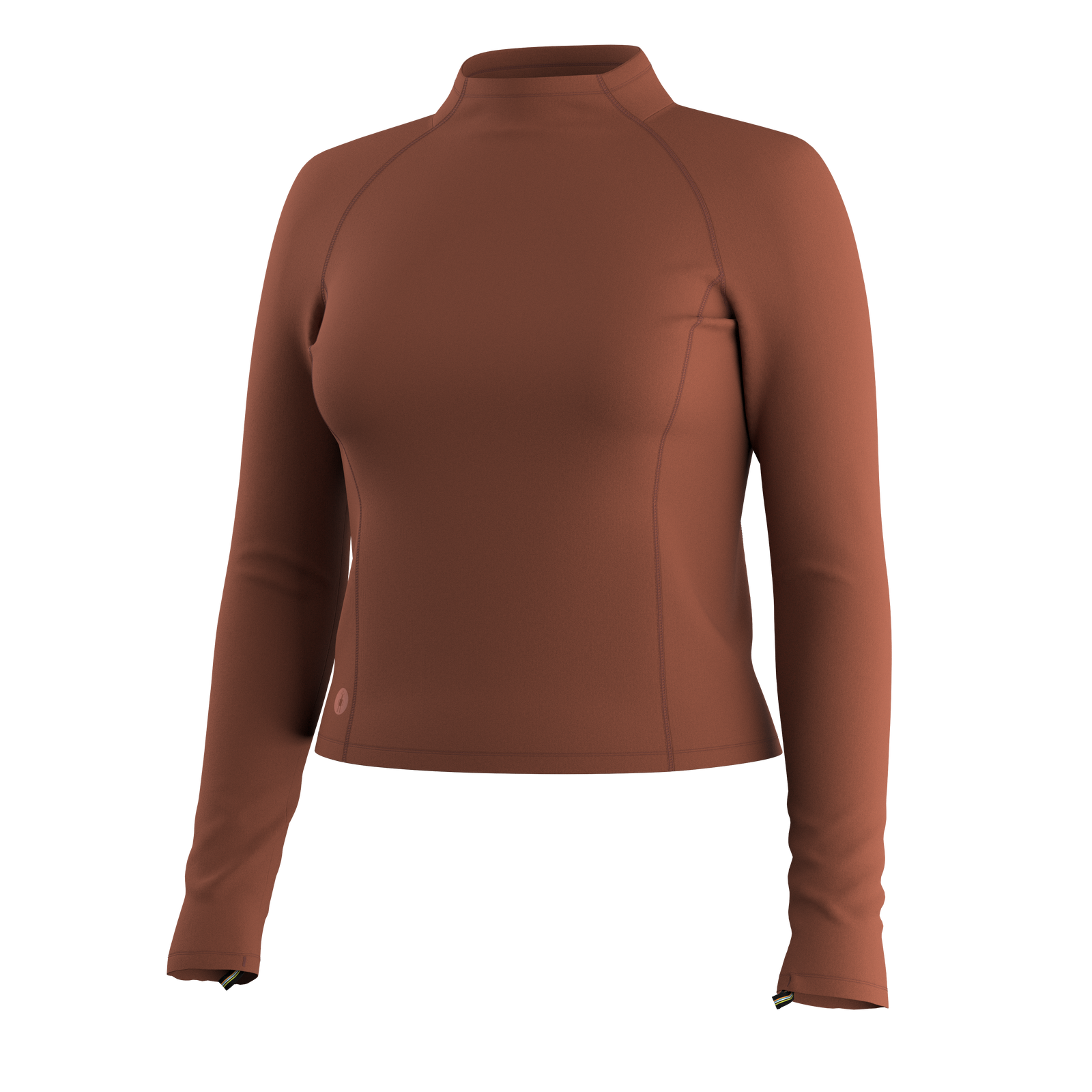 Women's Active Merino Movement Mock Neck Burnt Sienna - ver - 4