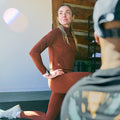 Women's Active Merino Movement Mock Neck Burnt Sienna - ver - 4