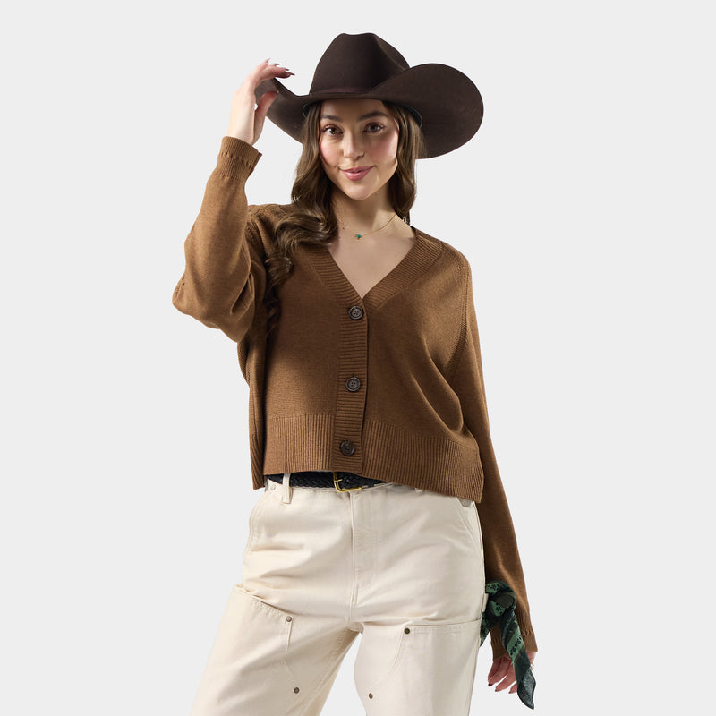 Women's Edgewood Cardigan - Mocha Heather / XS