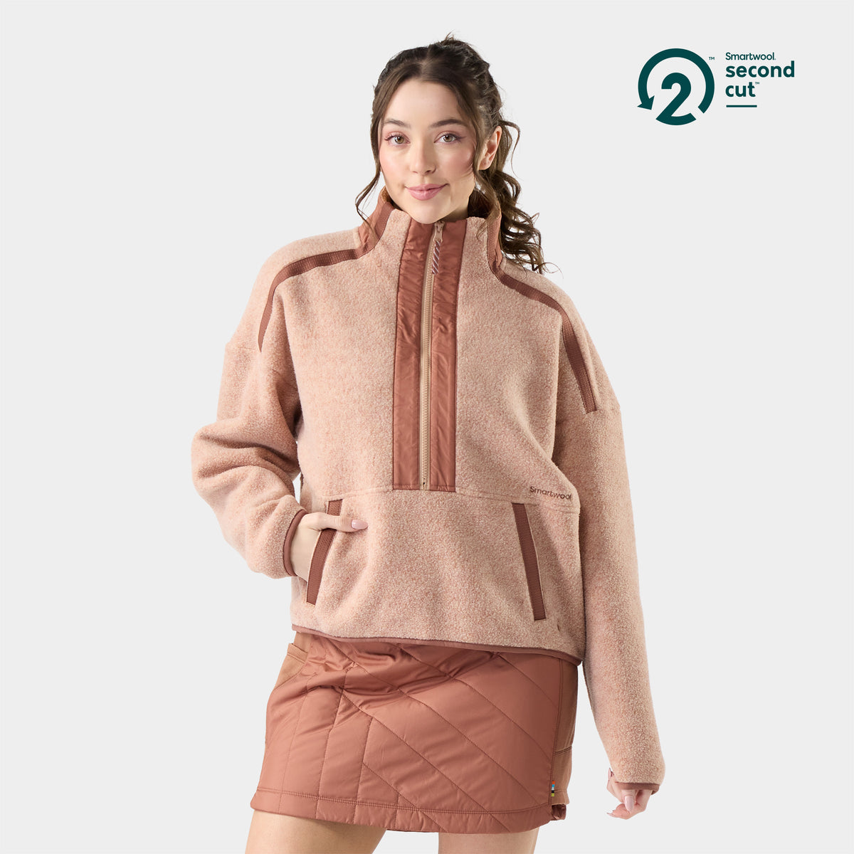 Women's Second Cut™ Fleece 1/2 Zip Light Mocha - 