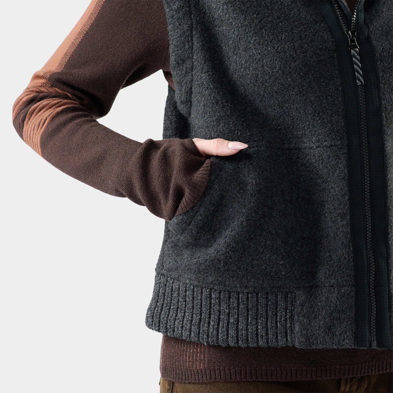 Women's Second Cut Fleece Vest Green Tea - ver - 3