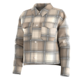 Women's Anchor Line Cropped Shirt Jacket Almond Plaid - ver - 3