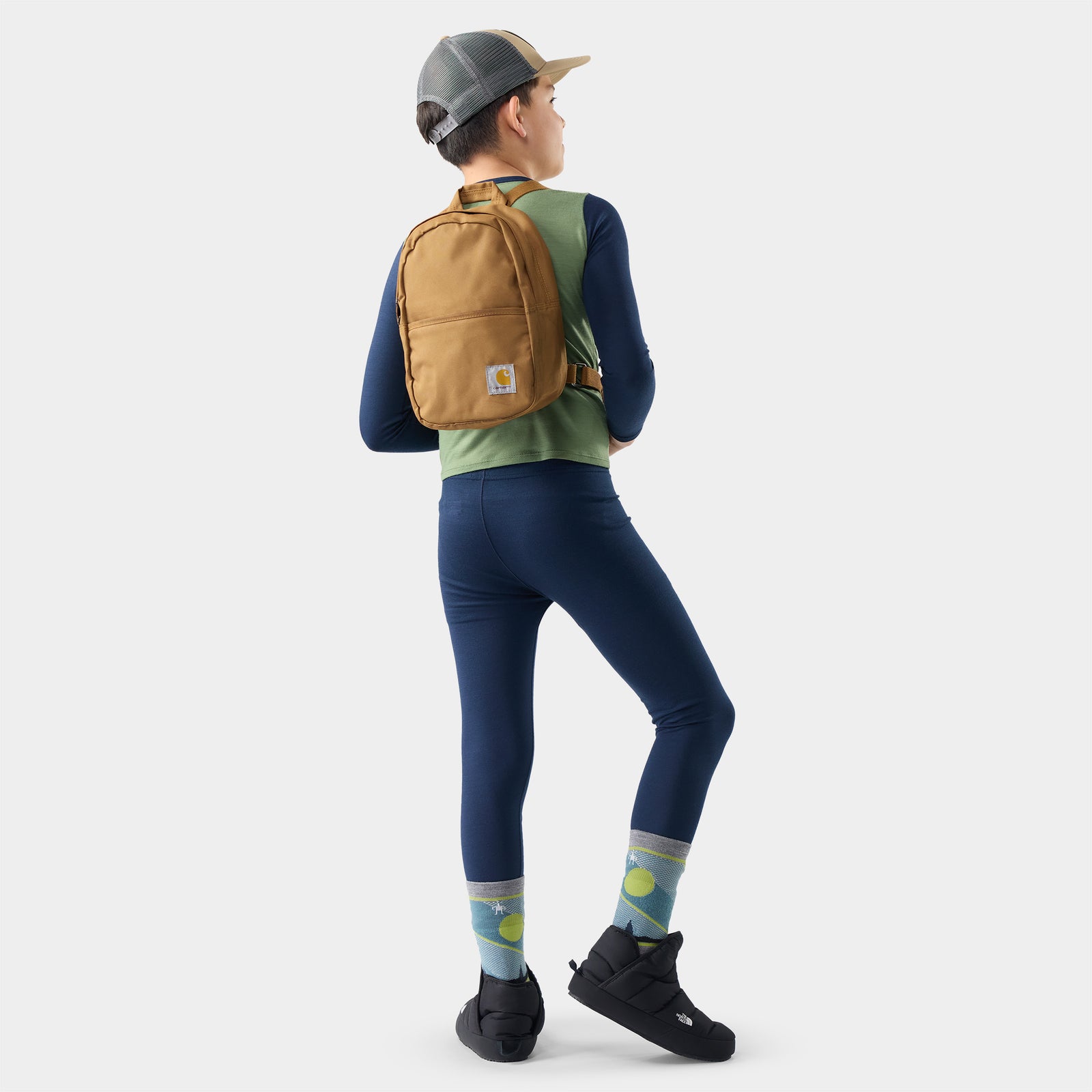 Kids' Classic Merino Blend Base Layer Bottom Deep Navy - ver - 2