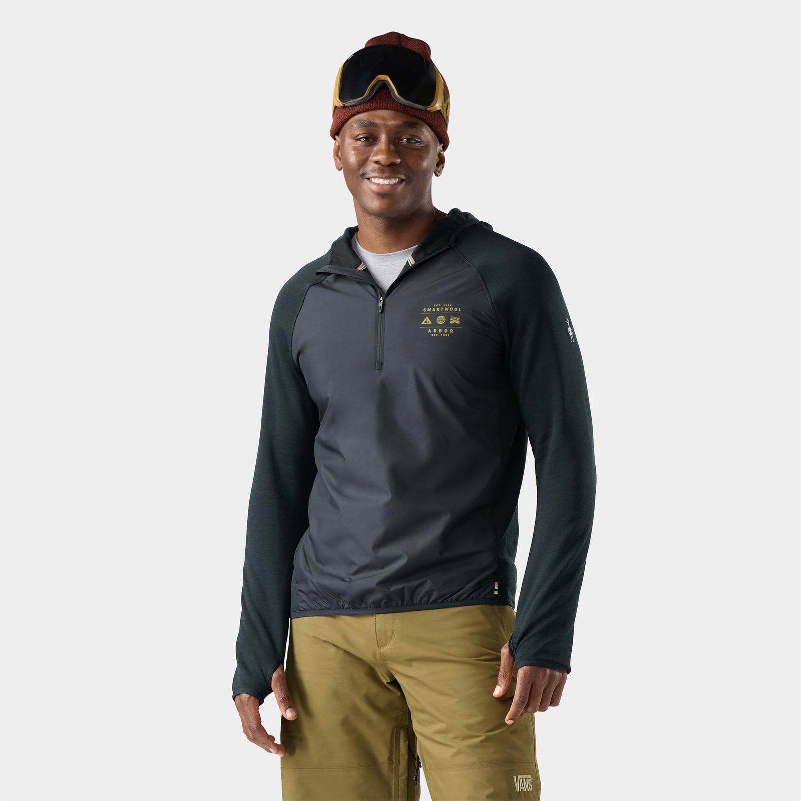 Men's Smartloft 1/2 Zip Hoodie Winter Moss - ver - 1